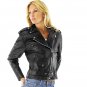 GENUINE SOFT INDIAN SHEEP LEATHER WOMEN DOUBLE BREASTED BRANDO BIKER JACKET W96