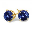 14K Yellow Gold Tanzanite Stud Earrings 1/4 ct