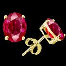 .65 ctw 14K Yellow Gold Oval Ruby Red Stud Earrings