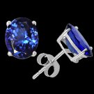 .65 ctw 14K White Gold Oval Tanzanite Stud Earrings