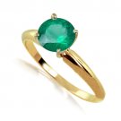 .50 ct 14K Yellow Gold Solitaire Round Emerald Gemstone Ring