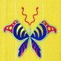 Embroidered Butterfly on Yellow Tea Towel
