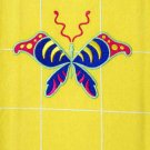 Embroidered  Butterfly on Yellow Tea Towel
