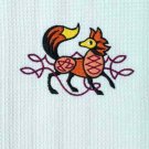 Embroidered Celtic Fox Tea Towel