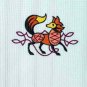 Embroidered Celtic Fox Tea Towel