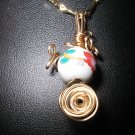 Wire Wrapped Porcelain Pendant