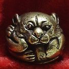 MAGIC TIGER TINY BALL THAI MINI BRASS AMULET MONEY LUCKY RICH THAILAND NICE GIFT