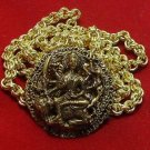 DURGA UMA DEVI PARVATI KALI HINDU GODDESS AMULET PENDANT & GOLD PLATED NECKLACE