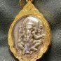 LORD GANESH GANESHA & OM OHM GOD SIGN HINDU THAI AMULET GIFT GOLD PLATED PENDANT