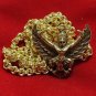 GARUDA MAGIC EAGLE BIRD AMULET LIFE GUARD PENDANT & 24 INCH GOLD PLATED NECKLACE