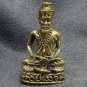 THAI MINI AMULET MAGIC HERMIT MEDITATE ON COBRA SNAKE LIFE PROTECTION TALISMAN