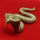 TINY KING COBRA SNAKE THAI BRASS AMULET LIFE PROTECTION REAL TALISMAN NICE GIFT