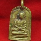 1935 LP PLAI THAI TOP BUDDHA BRASS COIN PENDANT LIFE PROTECTION LUCKY MONEY RICH