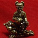 GUMAREE GUMAN THONG GIRL ON MAGIC FROG LUCKY MONEY WEALTH RICH THAI MINI AMULET