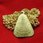 LP NGERN POWERFUL THAI BUDDHA AMULET CALL MONEY & GOOD LUCK GOLD PLATED NECKLACE
