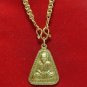 LP NGERN POWERFUL THAI BUDDHA AMULET CALL MONEY & GOOD LUCK GOLD PLATED NECKLACE