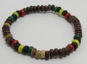 HANDMADE BRACELET COCONUT SHELL COLORFUL BEAD THAI GIFT THAILAND LUCKY SOUVENIR