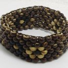 HANDMADE HIP BRACELET WRISTBAND COCONUT SHELL WOOD BEAD THAILAND LUCKY SOUVENIR