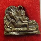LORD GANESH GANESHA OM AOM ELEPHANT GOD DEITY BRASS PENDANT HINDU SUCCESS AMULET