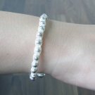 CUTE HANDMADE BRACELET WHITE STRING RHODIUM BEADS BELL THAILAND LUCKY SOUVENIR CUTE HANDMADE BRACELET WHITE STRING RHODIUM BEADS BELL THAILAND LUCKY SOUVENIR