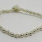 CUTE HANDMADE BRACELET WHITE STRING RHODIUM BEADS BELL THAILAND LUCKY SOUVENIR