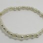 CUTE HANDMADE BRACELET WHITE STRING RHODIUM BEADS BELL THAILAND LUCKY SOUVENIR