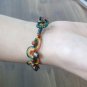 HANDMADE BRACELET BRASS BELLS WOOD BEAD COLORFUL STRING