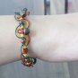 HANDMADE BRACELET BRASS BELLS WOOD BEAD COLORFUL STRING