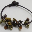 CUTE HANDMADE BRACELET GOLD COLOR STONE BEADS THAI GIFT THAILAND LUCKY SOUVENIR