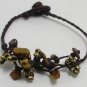 CUTE HANDMADE BRACELET GOLD COLOR STONE BEADS THAI GIFT THAILAND LUCKY SOUVENIR