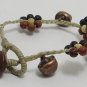 HANDMADE BRACELET BRASS JINGLE BELL WOOD BEAD THAI GIFT