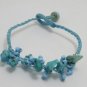 HANDMADE BRACELET AQUAMARINE STONE BLUE BEADS THAI GIFT THAILAND GIFT SOUVENIR