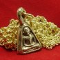 1983 LP NGERN THAI BUDDHA AMULET WEALTH LUCKY RICH PENDANT GOLD PLATED NECKLACE