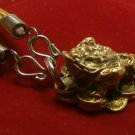 FROG ON CHINESE MONEY REAL WEALTH RICH LUCKY GAMBLE WIN PENDANT & ROPE NECKLACE