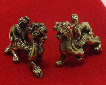 CHINESE MINI BRASS REAL AMULET DUO PI YAO DRAGON MONEY WEALTH FORTUNE LUCKY RICH