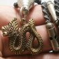 NAGA NAK MAGIC SNAKE BRASS PENDANT THAI LIFE PROTECTION AMULET HANDMADE NECKLACE