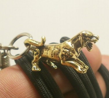 TINY PANTHER YANTRA TIGER LIFE PROTECTION THAI MINI AMULET PENDANT ROPE NECKLACE
