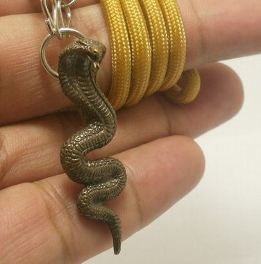 KING COBRA SNAKE THAI PENDANT AMULET LIFE PROTECTION TALISMAN ROPE NECKLACE GIFT