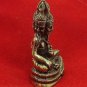 REAL THAI MINI BRASS AMULET 4 FACES HERMIT LERSI GURU NAGA LIFE PROTECTION LUCKY