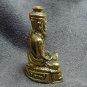 THAI MINI BRASS AMULET MAGIC HERMIT LERSI RIDE KING COBRA SNAKE LIFE PROTECTION