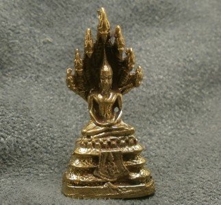 TINY NAKPROK NAGA SNAKE PROTECT LORD BUDDHA THAI SATURDAY AMULET LUCKY NICE LIFE