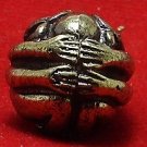 RARE PIDTAWAN CLOSE EYES EARS ANUS THAI BUDDHA MINI YANTRA BRASS BALL HOT AMULET