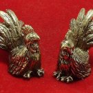 DUO CHICKEN ROOSTER HEN LUCKY RICH THAI MINI BRASS AMULET THAILAND NICE ART GIFT