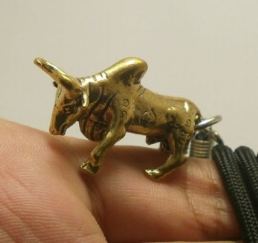 THAI PENDANT NECKLACE AMULET MAGIC WAR BULL OX PROTECTION WIN RICH LUCKY GAMBLE
