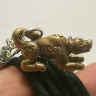 MAGIC BOAR WILD PIG WIN OBSTACLES THAI BRASS AMULET PENDANT NECKLACE LUCKY GIFT