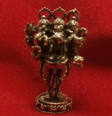 LORD GANESH GANESHA ELEPHANT GOD HINDU THAI MINI AMULET SUCCESS WIN ALL OBSTACL