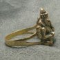 BRASS MEN RING OM SHRI GANESH LORD GANESHA GOD HINDU AMULET SUCCESS WIN OBSTACLE