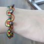 HANDMADE BRACELET BRASS BELLS WOOD BEAD COLORFUL STRING THAILAND LUCKY SOUVENIR