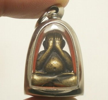 PIDTA PITTA CLOSE EYES BUDDHA LP SAKORN REAL THAI LIFE PROTECTION AMULET PENDANT