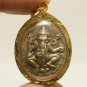 SALE LORD GANESH GANESHA & OM OHM GOD SIGN HINDU THAI AMULET GOLD PLATED PENDANT